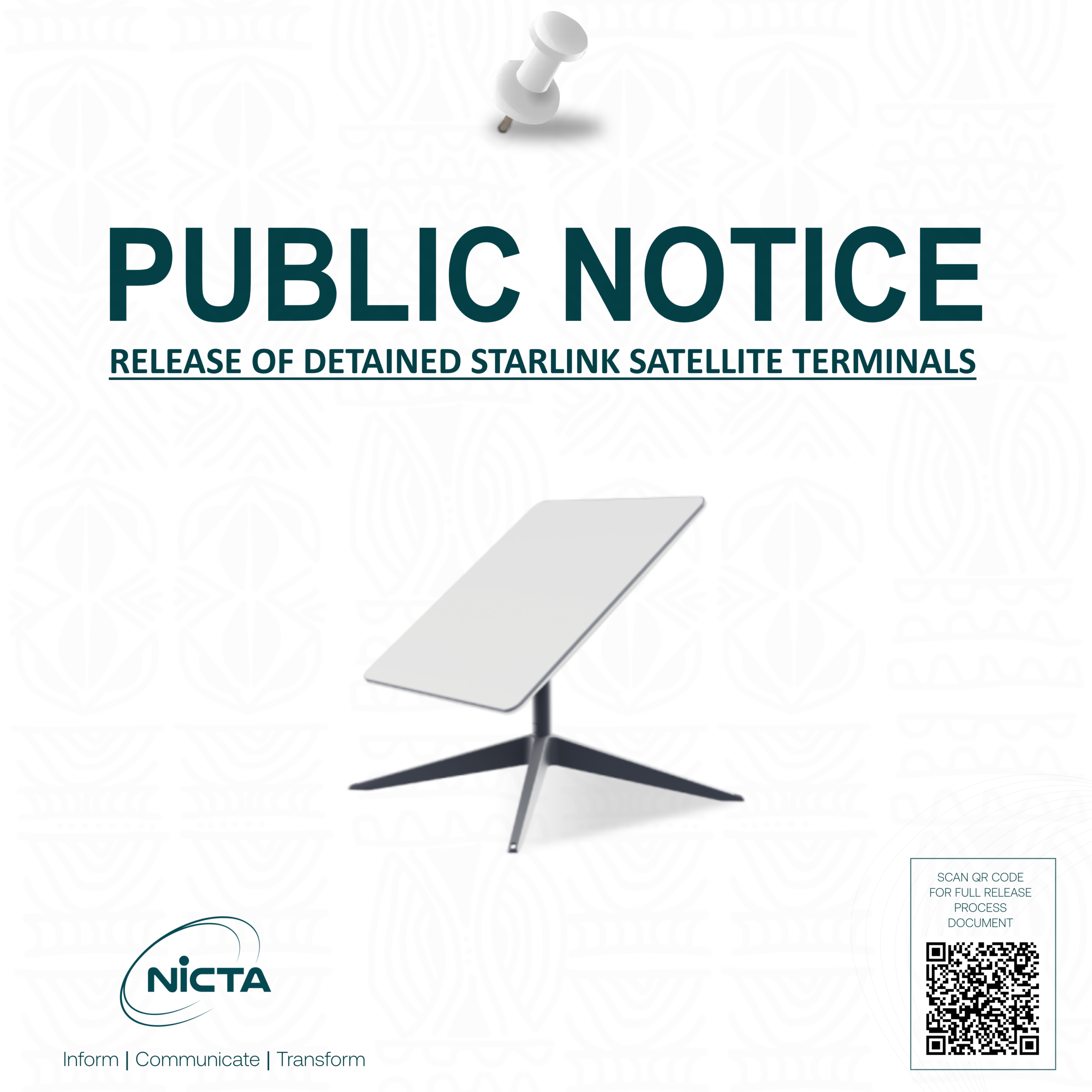 Release of Detained Starlink Satellite Terminal