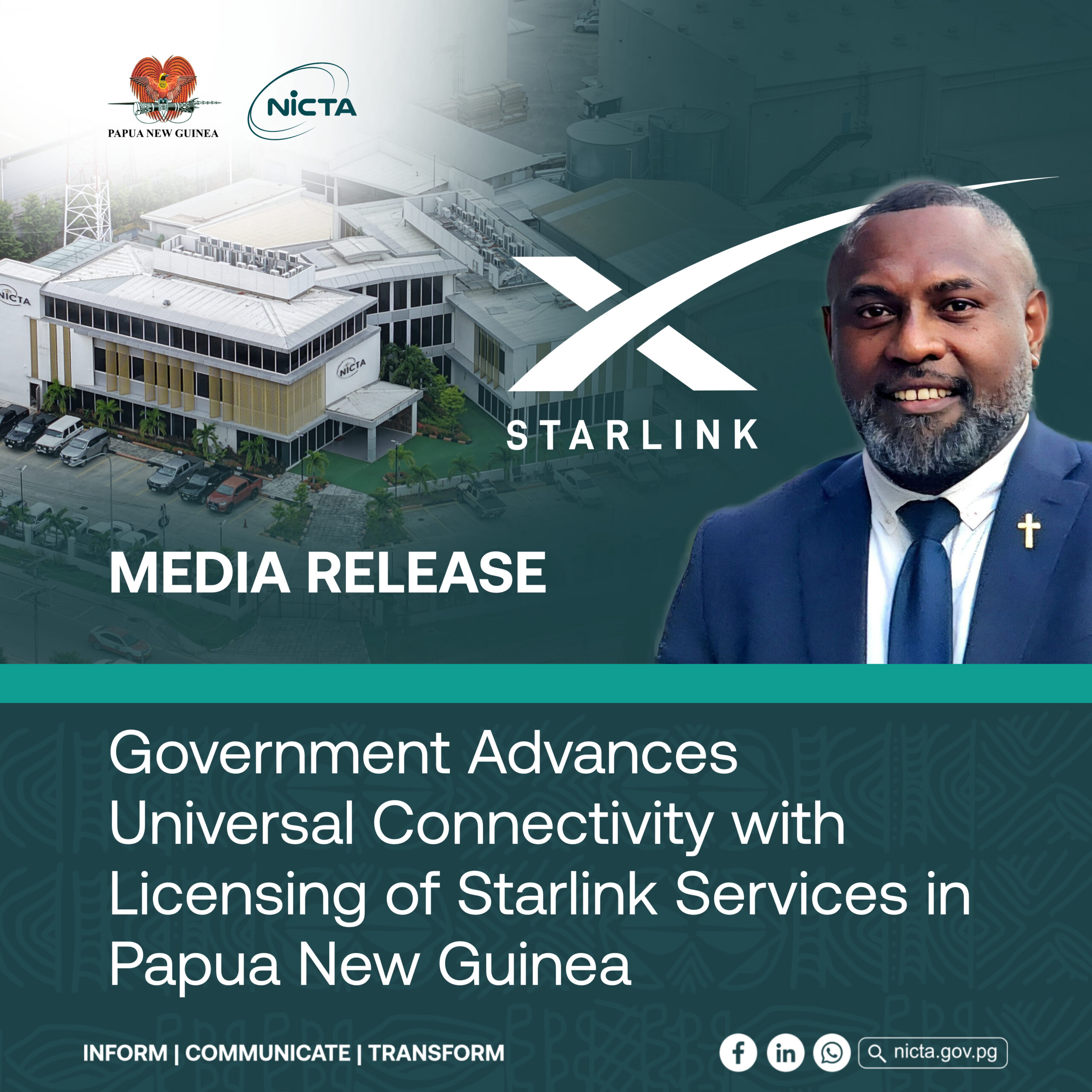 Government Advances Universal Connectivity with Licensing of Starlink Services to PNG